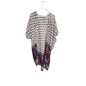 Live 4 Truth Paisley Mixed Media Long Semi-Sheer‎ Kimono Size M